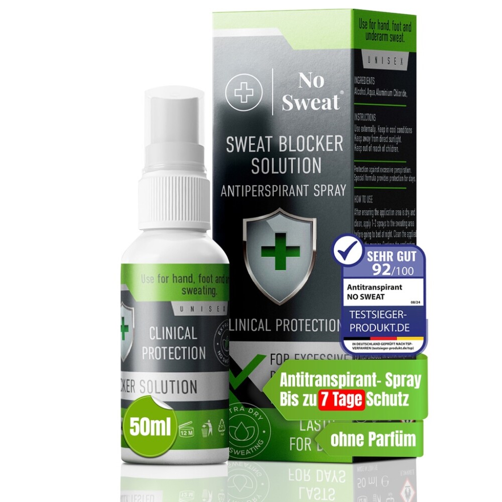 Antiperspirantový sprej No Sweat 50 ml – extra silný, 7denní ochrana proti pocení