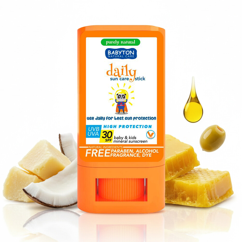 Babyton Dětský opalovací tyčinka SPF 30 | Bio, hypoalergenní, s kokosem, voděodolná