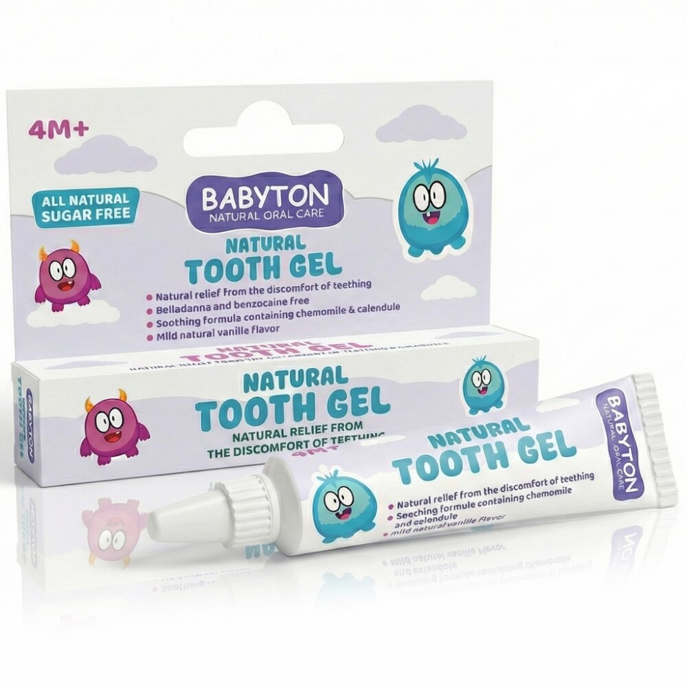 Babyton – gel na prořezávání zubů pro miminka, 15 g | Přírodní, bez fluoridu a šetrná péče o zuby