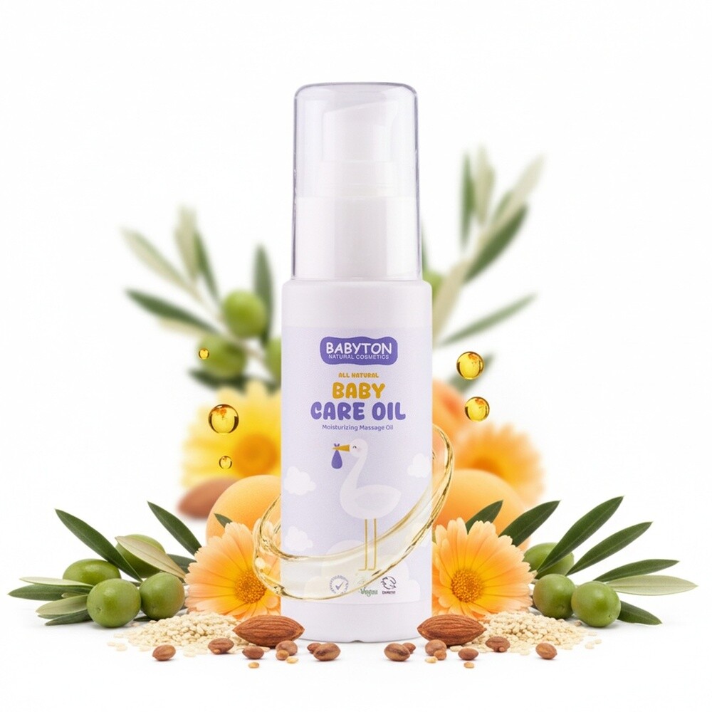 Babyton olej pro péči o miminko 50 ml | Přírodní olej z měsíčku a meruňky pro citlivou pokožku