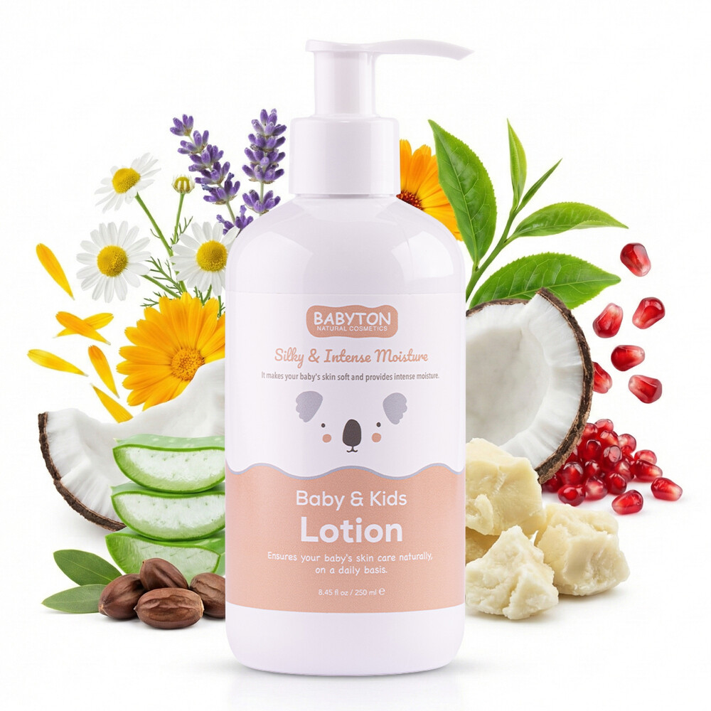 Babyton – tělové mléko pro miminka a děti 250 ml | Veganské, hypoalergenní, s aloe vera a bambuckým máslem