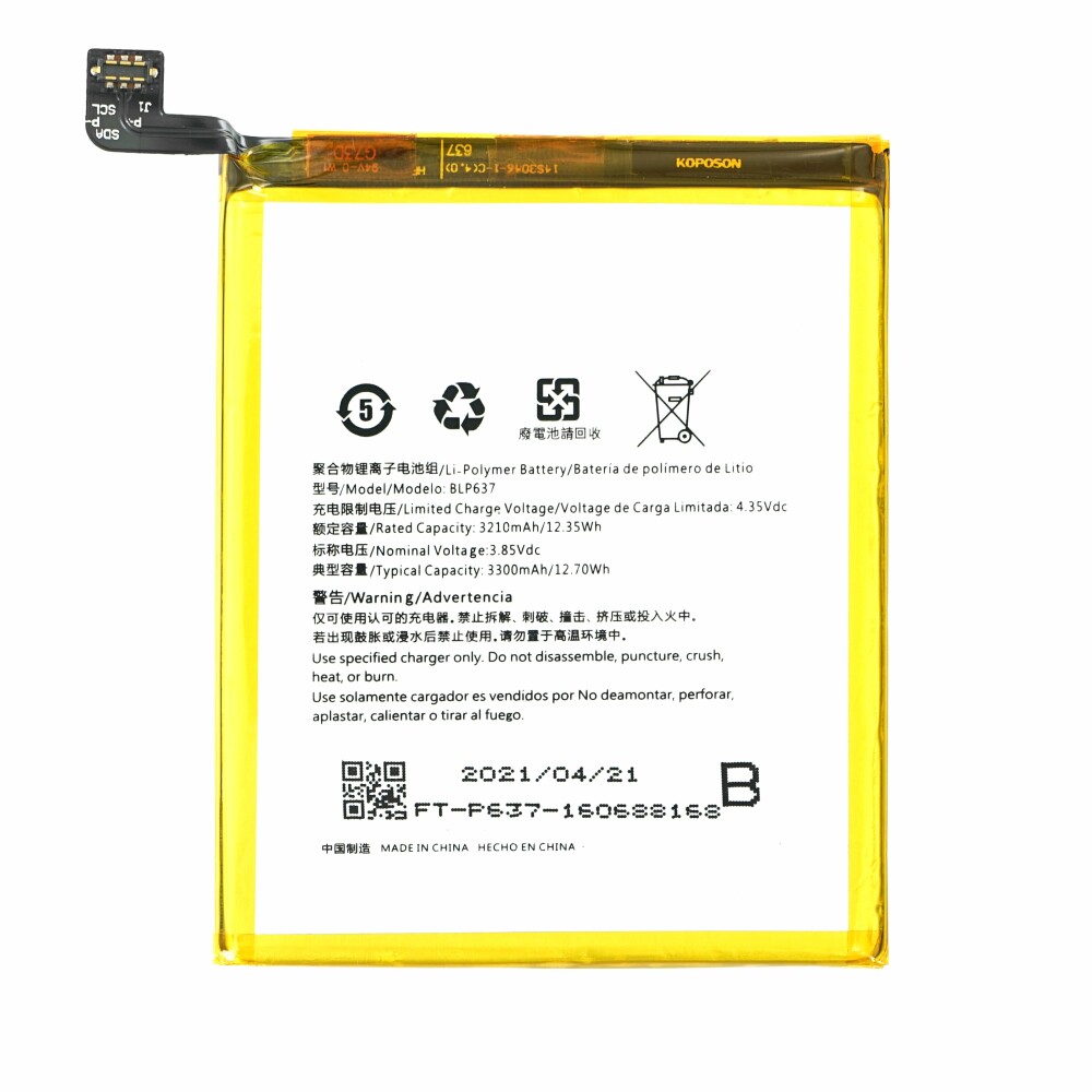 Baterie BLP637 3300 mAh pro OnePlus 5/5T