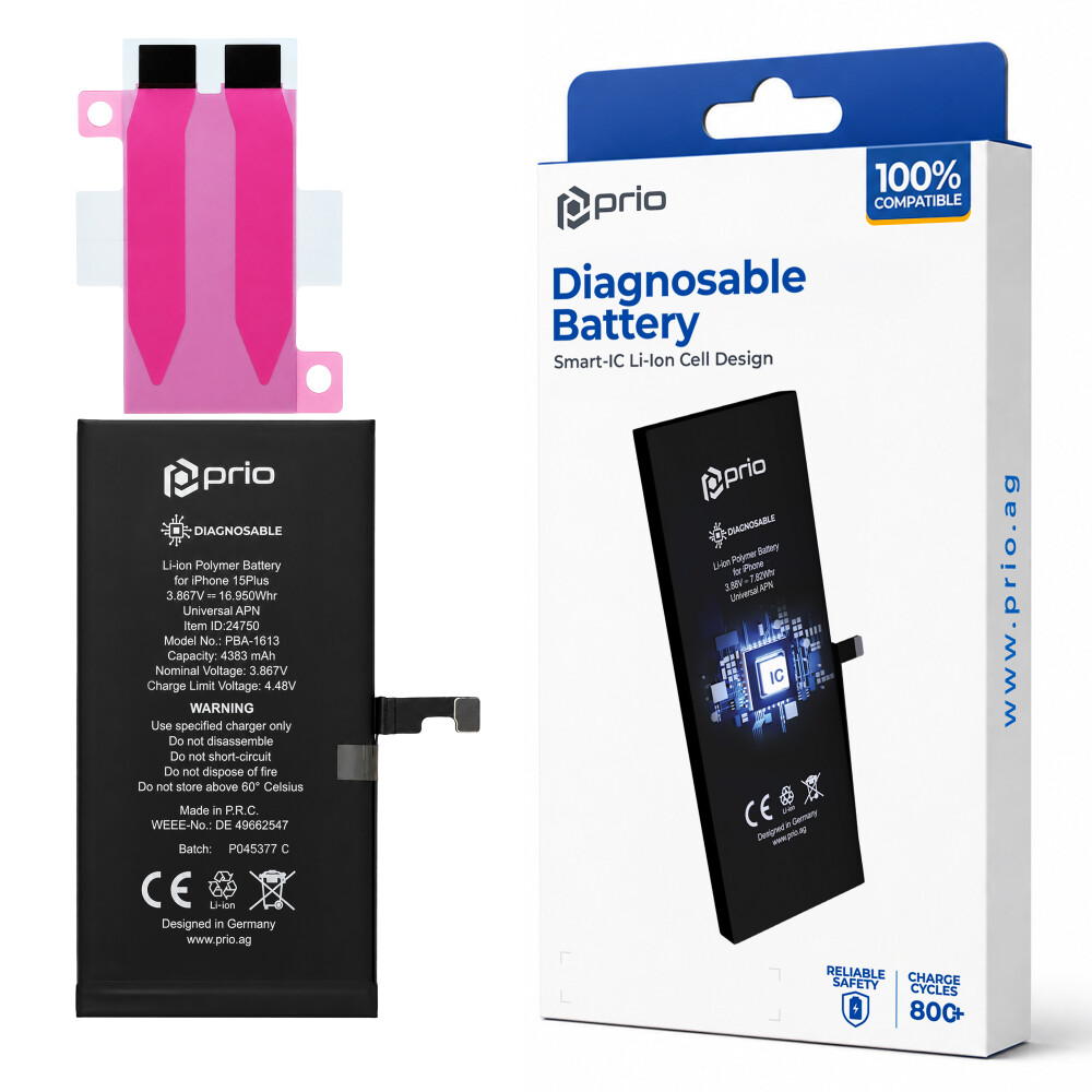 Baterie prio s funkcí diagnostiky pro iPhone 15 Plus