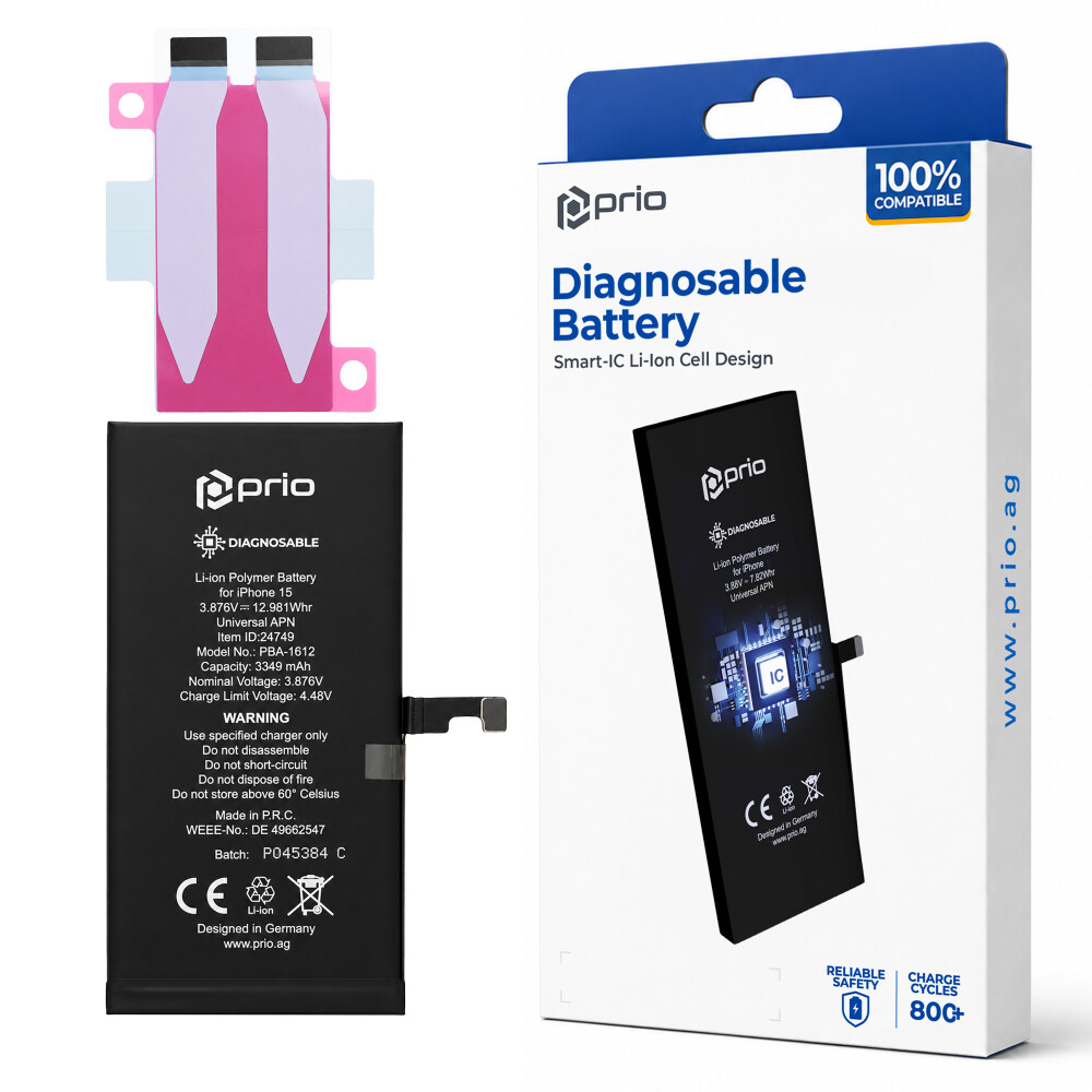 Baterie prio s funkcí diagnostiky pro iPhone 15