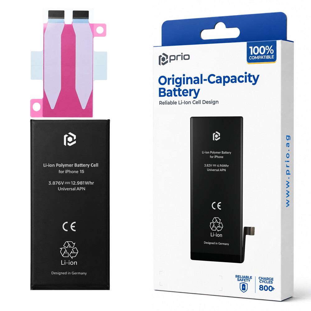 Bateriový článek prio pro iPhone 15 (bez ohebného kabelu)