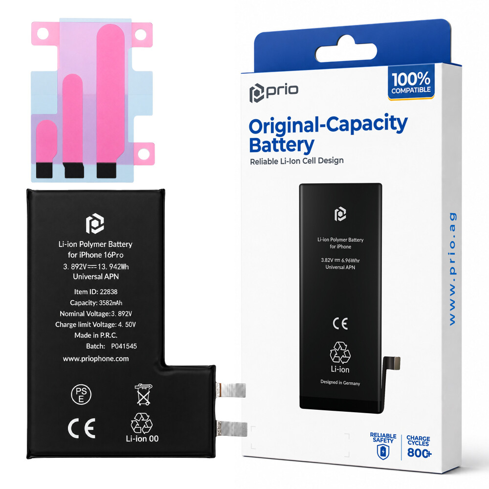 Bateriový článek prio pro iPhone 16 Pro (bez ohebného kabelu)
