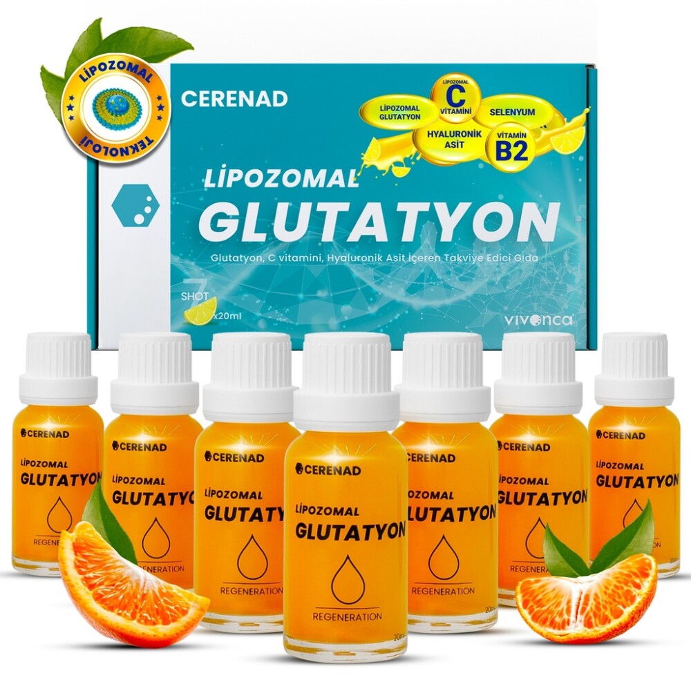 CERENAD Lipozomální glutathion – vitamín C, kyselina hyaluronová, selen – kúra 7 × 20 ml