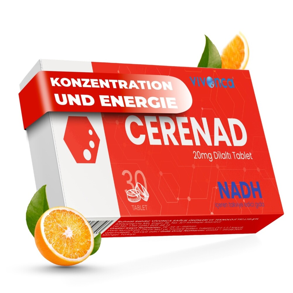 CERENAD NADH 20 mg – koenzym 1 pro energii a buňky – 30 tablet, veganské