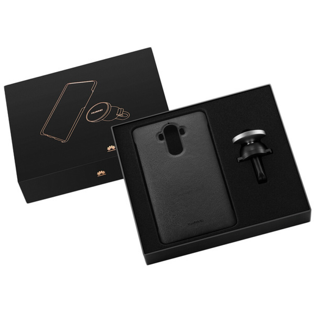 Dárková krabička s držákem do auta Huawei pro model Mate 9, šedá