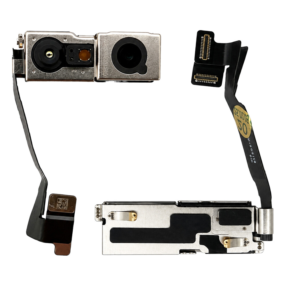 Demontovaná originální přední kamera s infračervenou kamerou pro iPhone 17 Pro Max