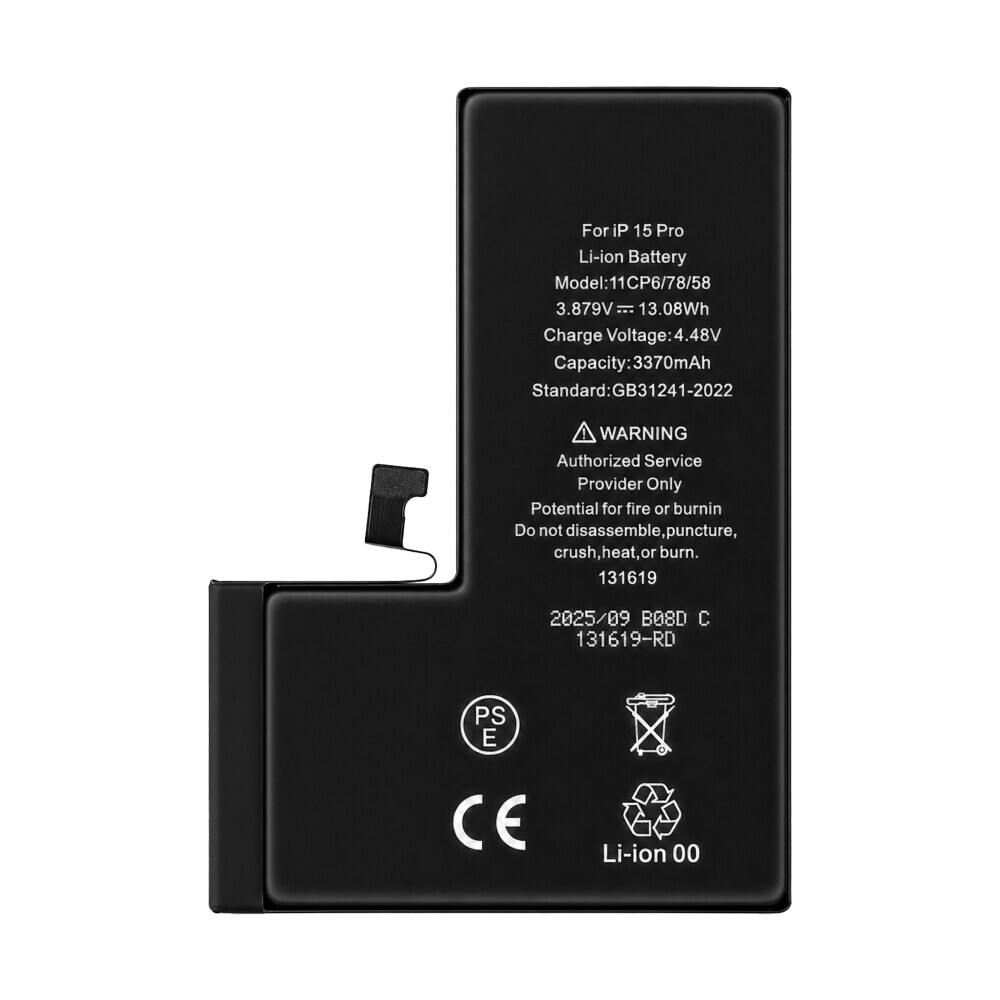 Diagnostikovatelná vysokokapacitní baterie 3370 mAh pro iPhone 15 Pro