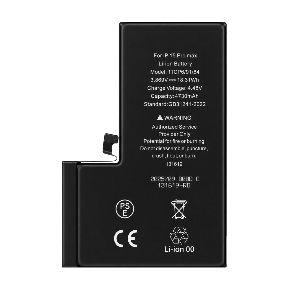 Diagnostikovatelná vysokokapacitní baterie 4730 mAh pro iPhone 15 Pro Max