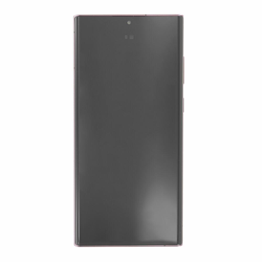 Displej Samsung + rámeček S908 pro Galaxy S22 Ultra, barva burgundská, GH82-27488B