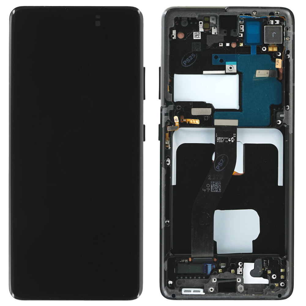 Displej Samsung + rámeček (smontováno) G998B Galaxy S21 Ultra 5G, barva Phantom Black