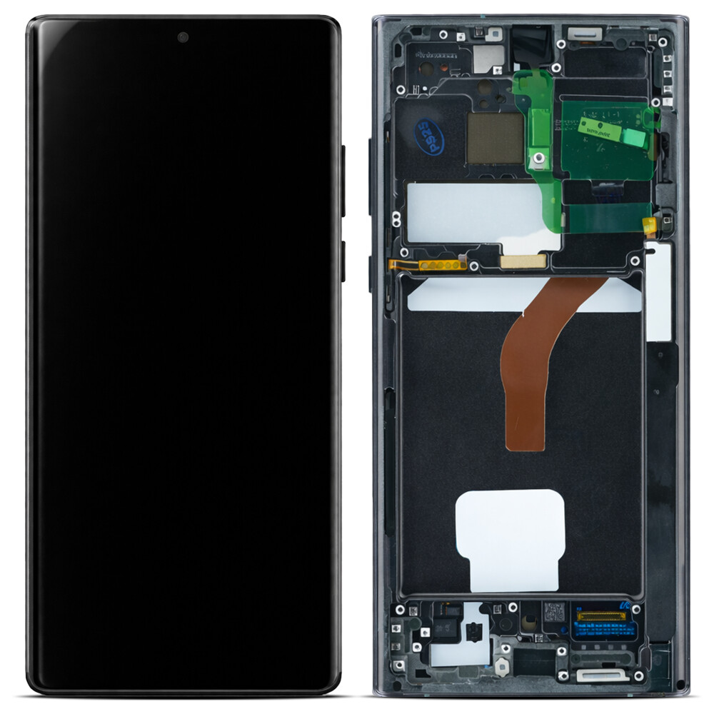 Displej Samsung + rámeček (smontováno) S908 Galaxy S22 Ultra černý
