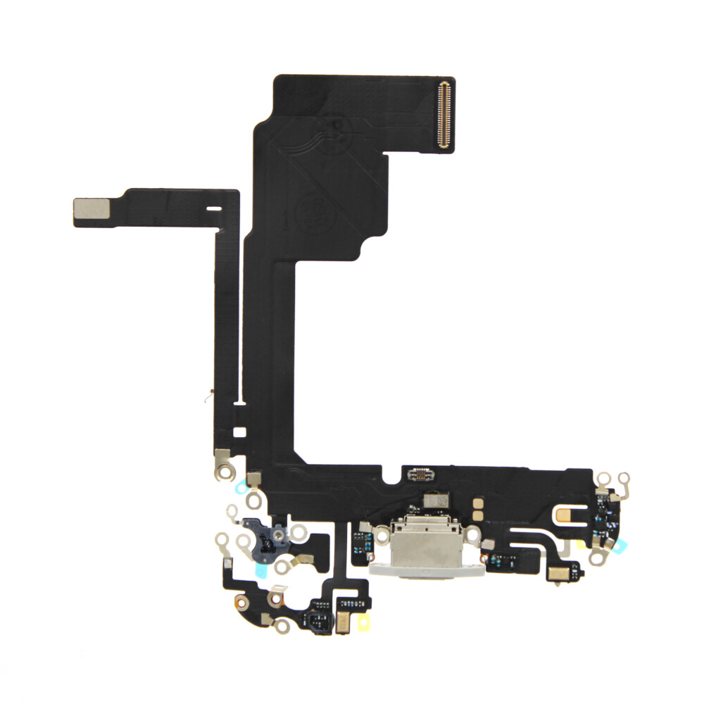 Flexibilní kabel s USB-C nabíjecím portem / dokovacím konektorem pro Apple iPhone 15 Pro – bílá titanová
