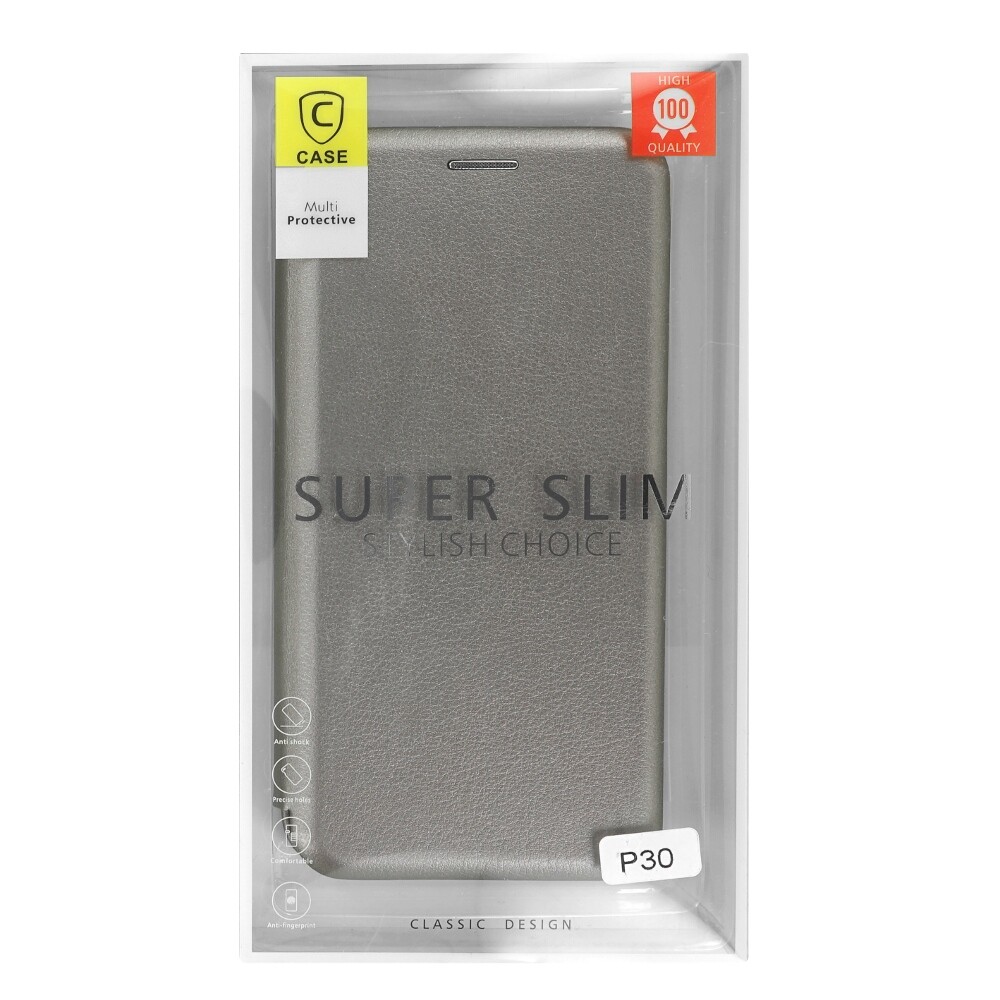 Flip Case – šedé ochranné pouzdro | Stylové pouzdro typu flip wallet pro Huawei P30