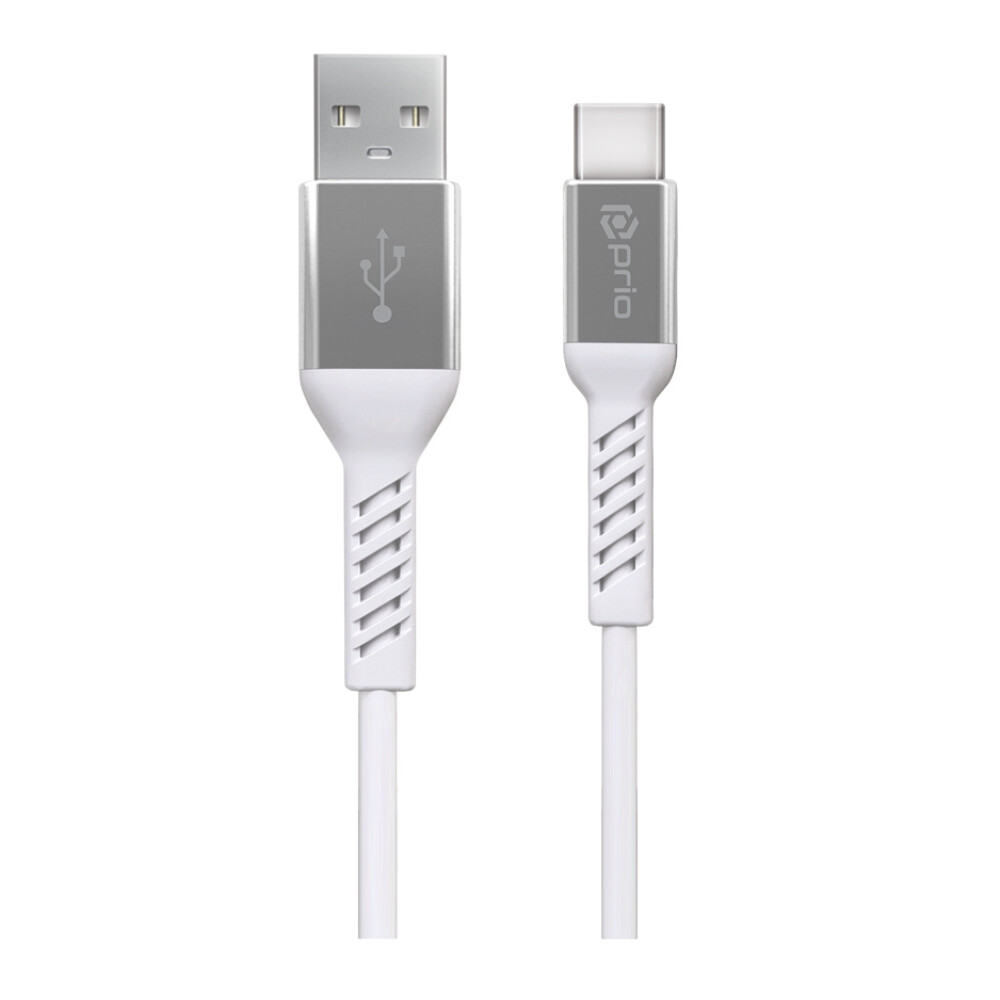 Kabel prio pro nabíjení a přenos dat USB-C na USB-A, 1,2 m, bílý