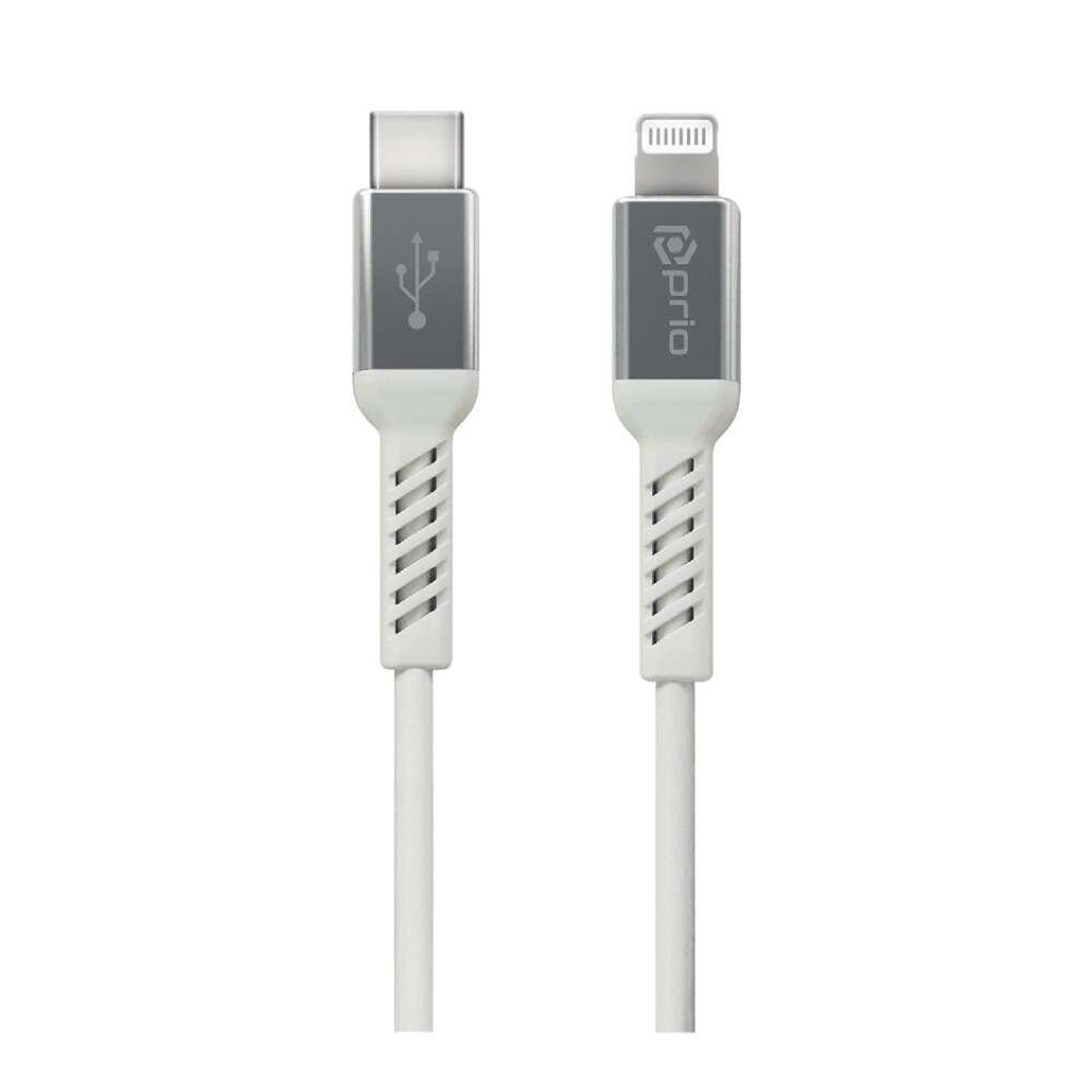 Kabel prio pro nabíjení a synchronizaci USB-C na Lightning s certifikací MFi, 1,2 m, bílý