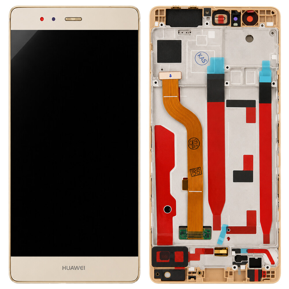 LCD displej s dotykovou obrazovkou a rámečkem pro Huawei P9 5,2" – zlatý