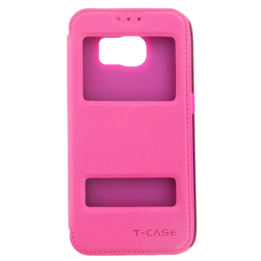 Magnetické pouzdro T-CASE Lux FlipCase pro Samsung Galaxy S6, růžové