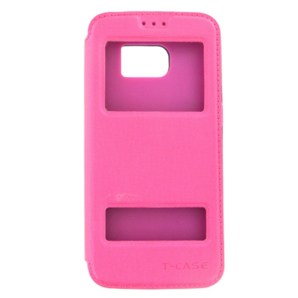 Magnetické pouzdro T-CASE Lux FlipCase pro Samsung S7 Edge, růžové