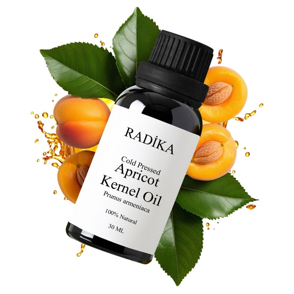 Meruňkový olej, lisovaný za studena, 100 % čistý, bio, přírodní, 30 ml