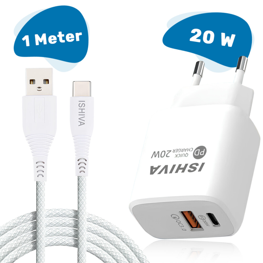 Nabíječka UFON s adaptérem USB-C a USB konektorem – kabel USB-C na USB-A – 20 W