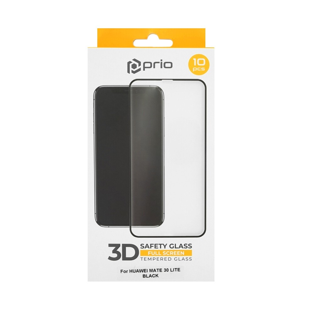 Ochranná fólie Prio 10x z tvrzeného skla 3D pro Huawei Mate 30 Lite, černá