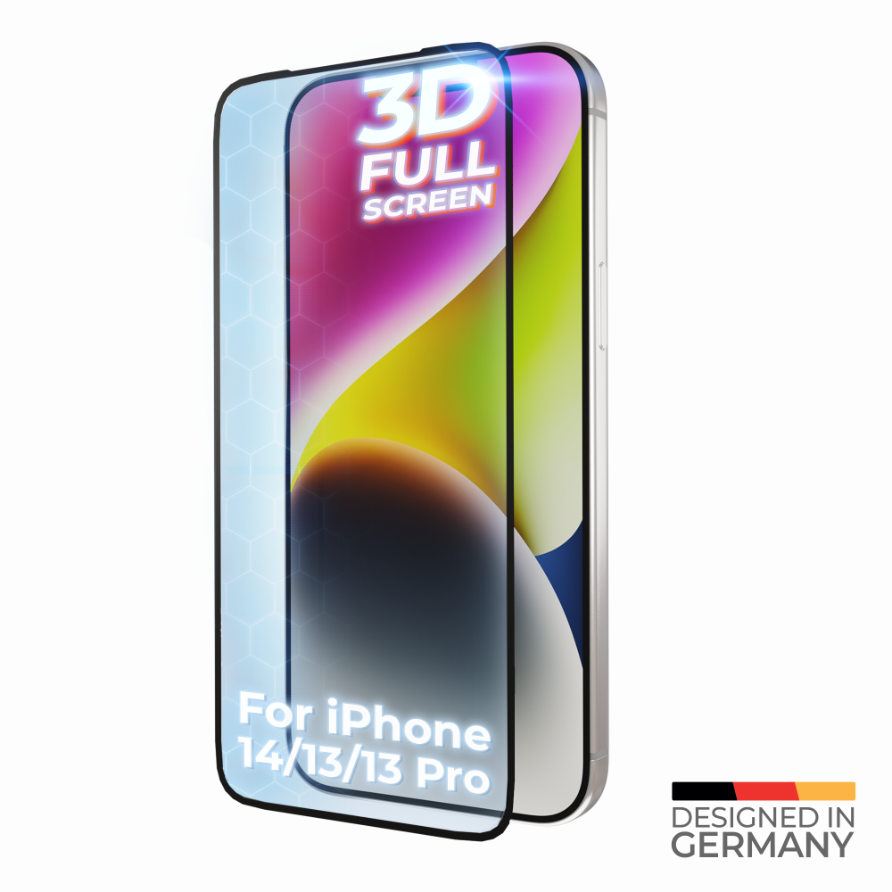 Ochranná fólie prio 10x z tvrzeného skla 3D pro iPhone 14/13/13 Pro, černá
