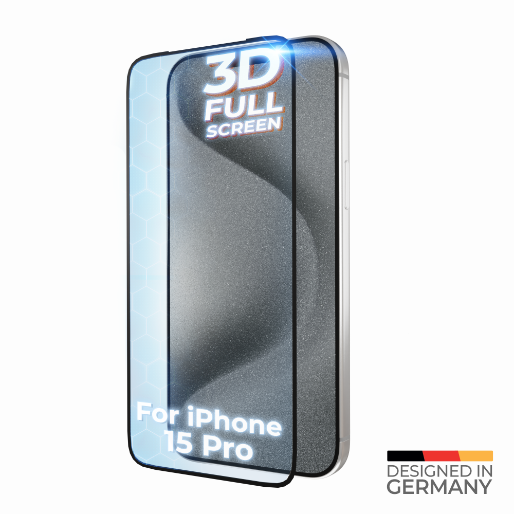 Ochranná fólie prio 10x z tvrzeného skla 3D pro iPhone 15 Pro (6,1 palce), černá