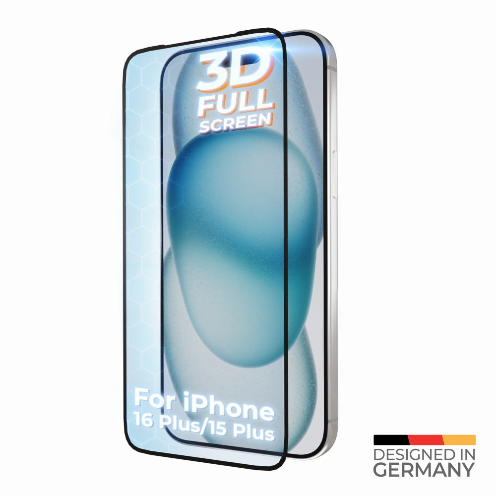 Ochranná fólie prio 10x z tvrzeného skla 3D pro iPhone 16 Plus/15 Plus, černá