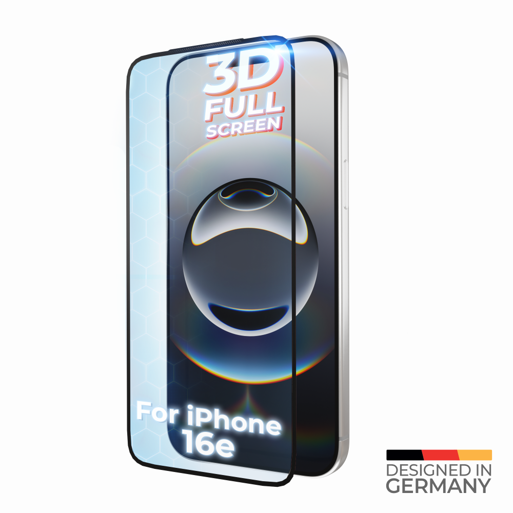 Ochranná fólie prio 10x z tvrzeného skla 3D pro iPhone 16e, černá