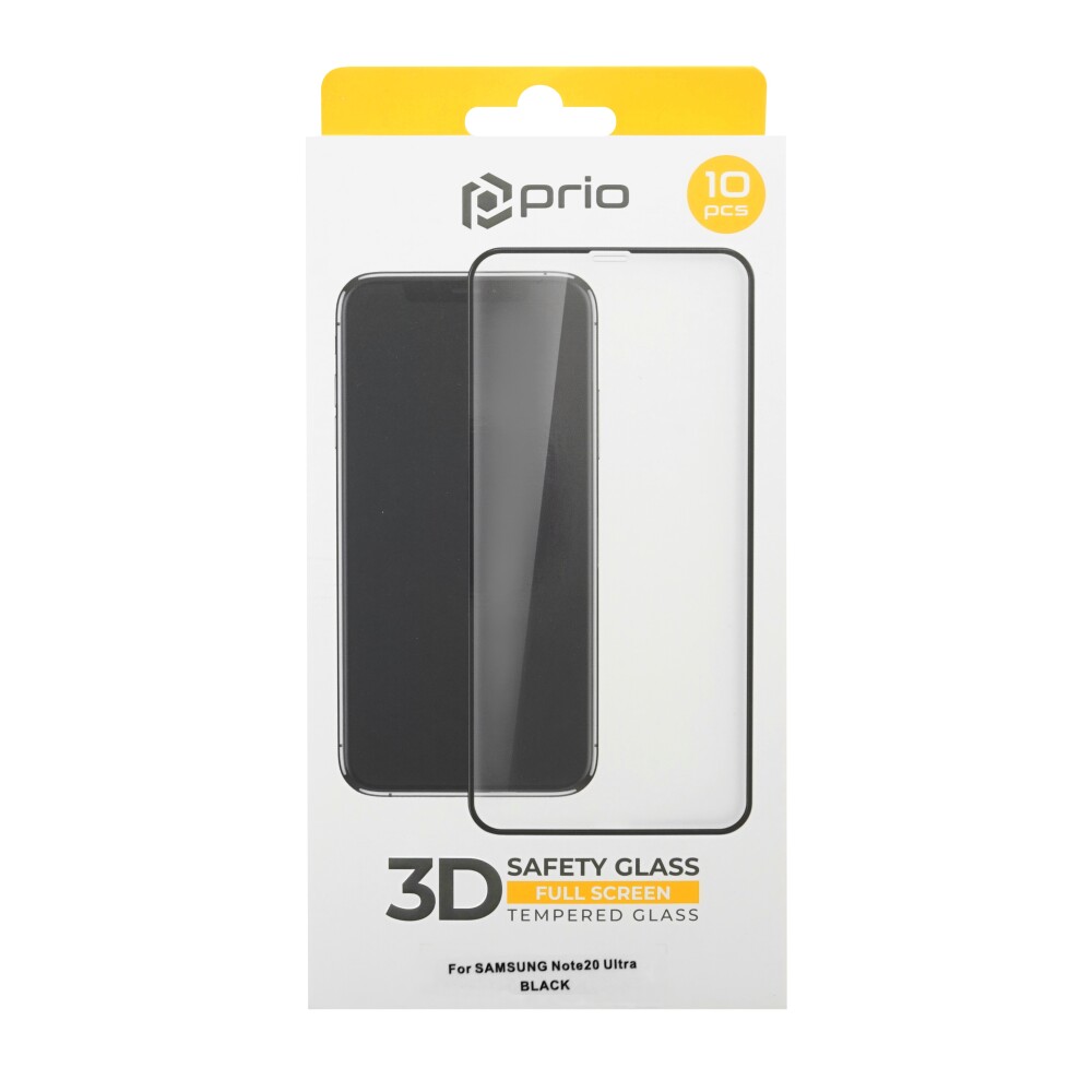 Ochranná fólie Prio 10x z tvrzeného skla 3D pro Samsung Note20 Ultra, černá