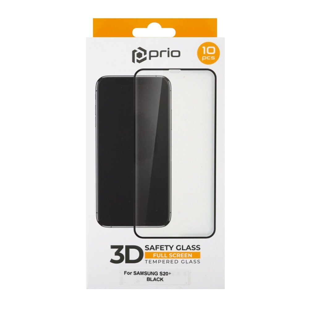 Ochranná fólie Prio 10x z tvrzeného skla 3D pro Samsung S20+, černá