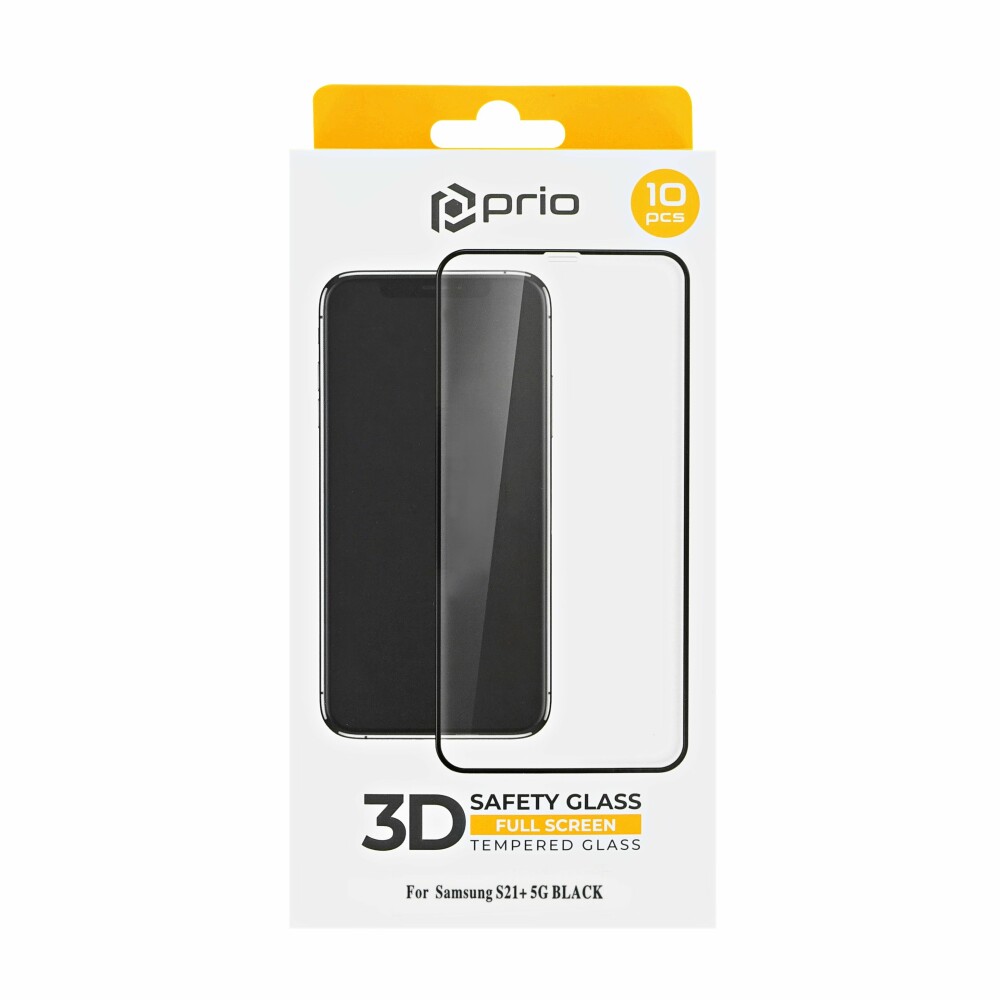 Ochranná fólie Prio 10x z tvrzeného skla 3D pro Samsung S21+ 5G, černá
