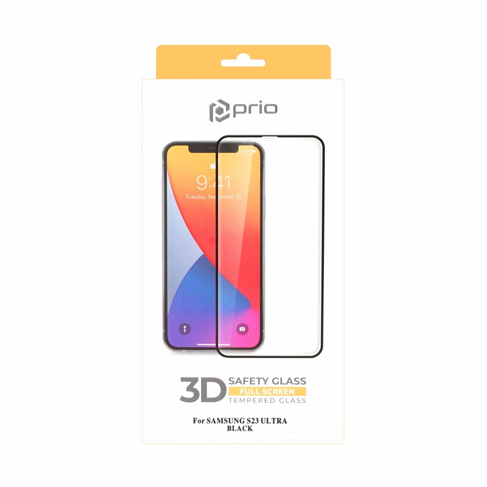 Ochranná fólie Prio 10x z tvrzeného skla 3D pro Samsung S23 Ultra, černá