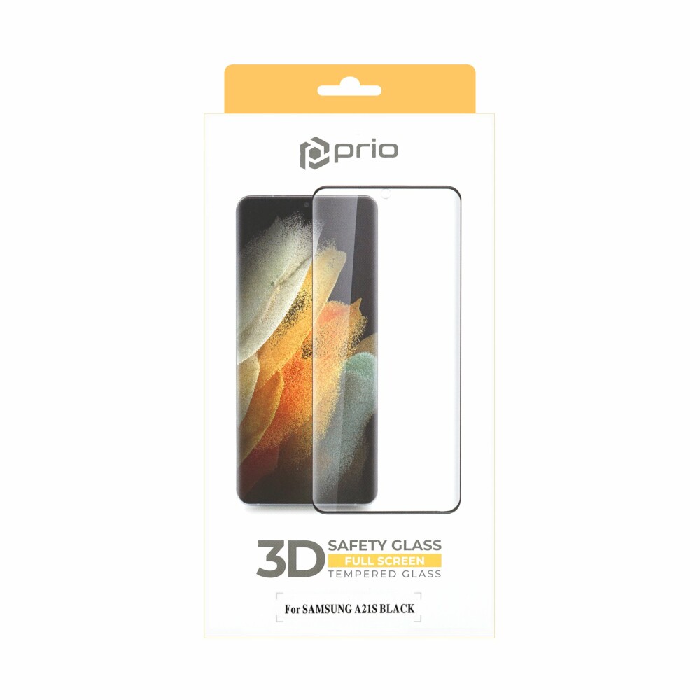 Ochranná fólie Prio z tvrzeného skla 3D pro Samsung A21s, černá