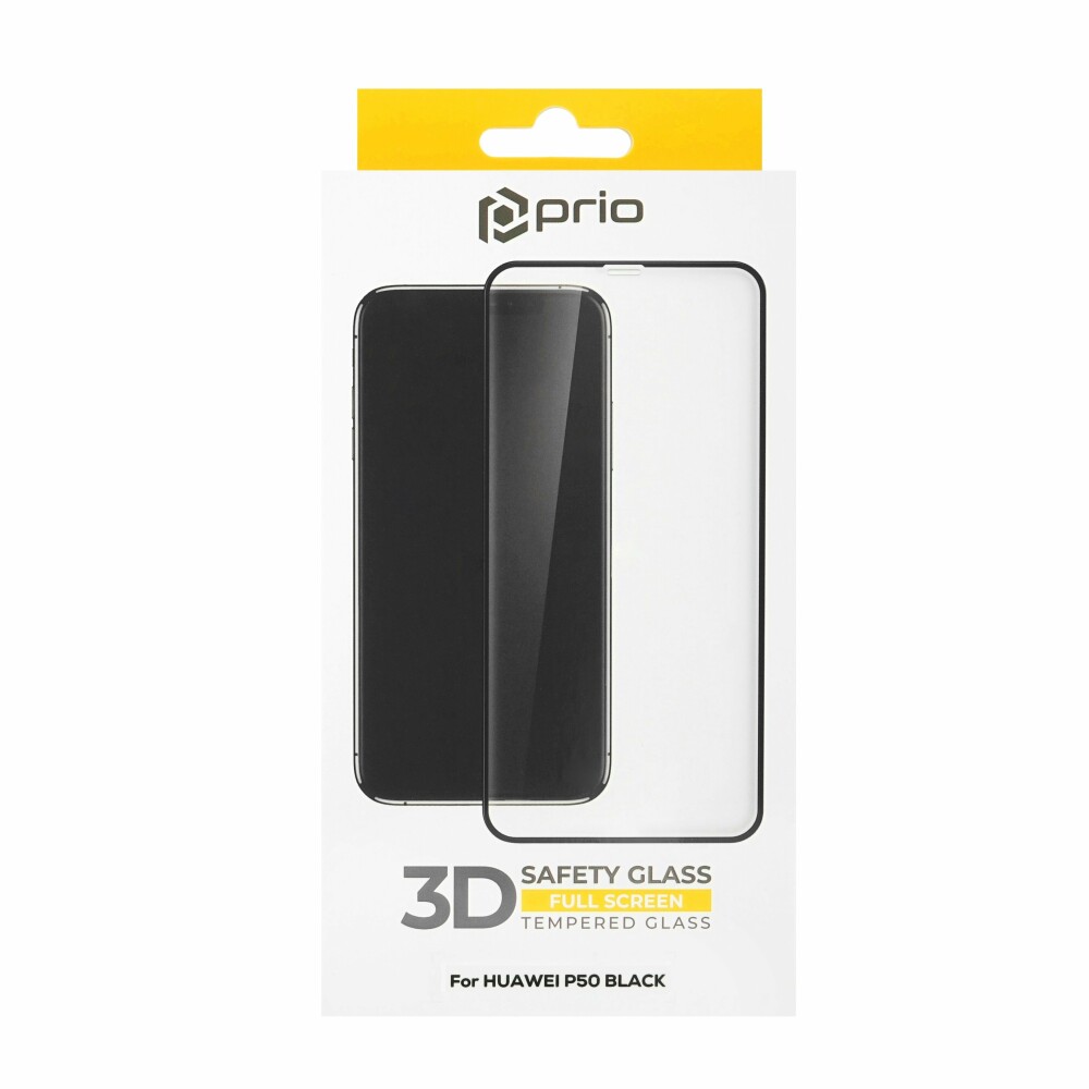 Ochranná fólie z tvrzeného skla prio 3D pro Huawei P50, černá