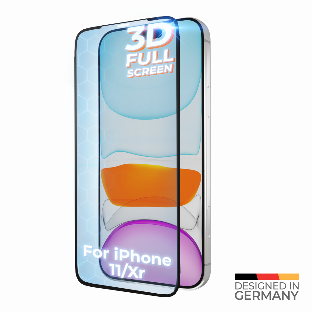 Ochranná fólie z tvrzeného skla prio 3D pro iPhone 11 / XR, černá
