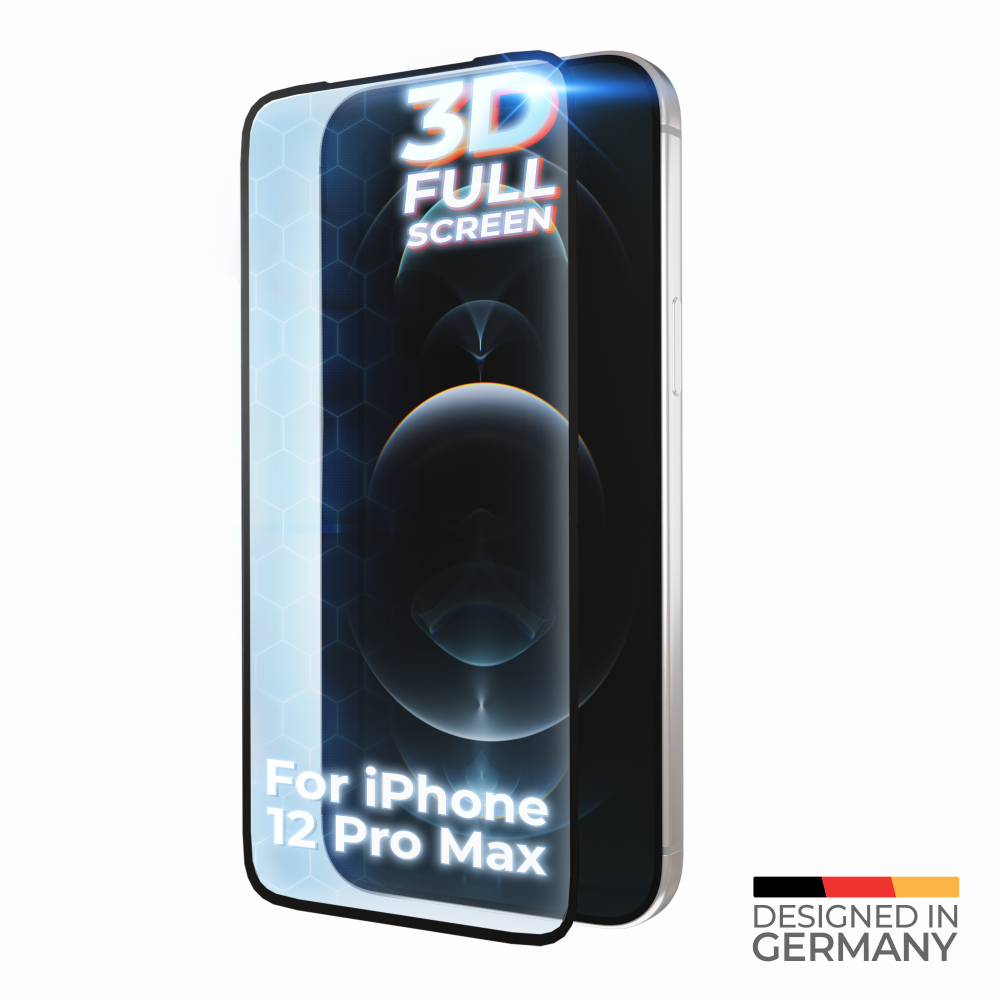 Ochranná fólie z tvrzeného skla prio 3D pro iPhone 12 Pro Max, černá