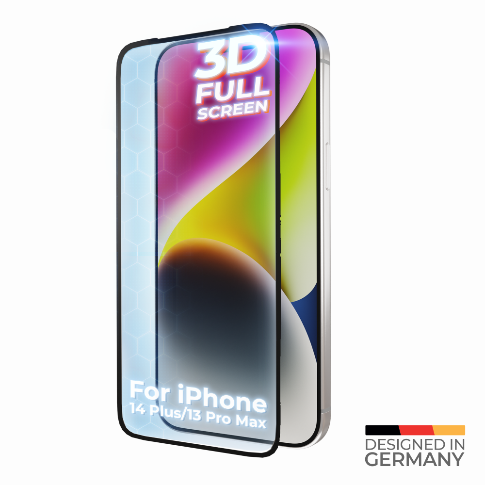 Ochranná fólie z tvrzeného skla prio 3D pro iPhone 14 Plus/13 Pro Max, černá
