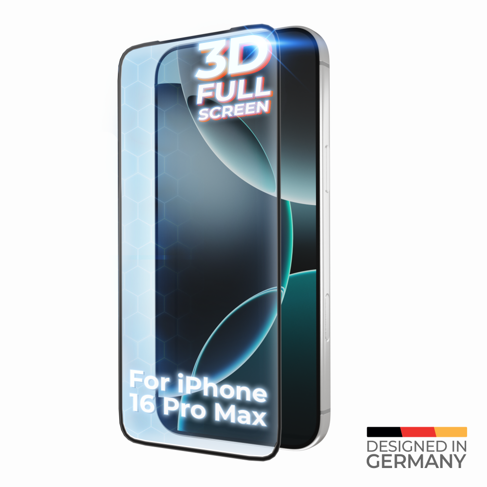 Ochranná fólie z tvrzeného skla prio 3D pro iPhone 16 Pro Max, černá