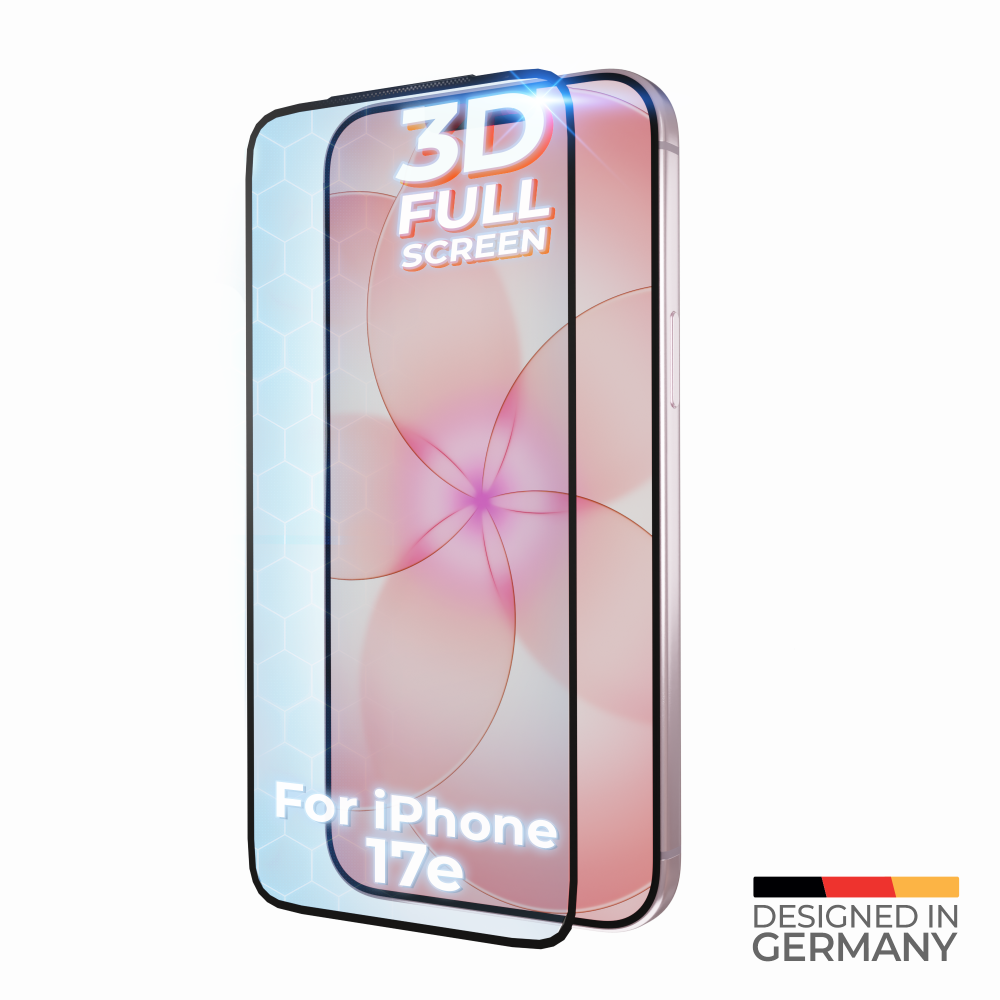 Ochranná fólie z tvrzeného skla prio 3D pro iPhone 17e/16e, černá