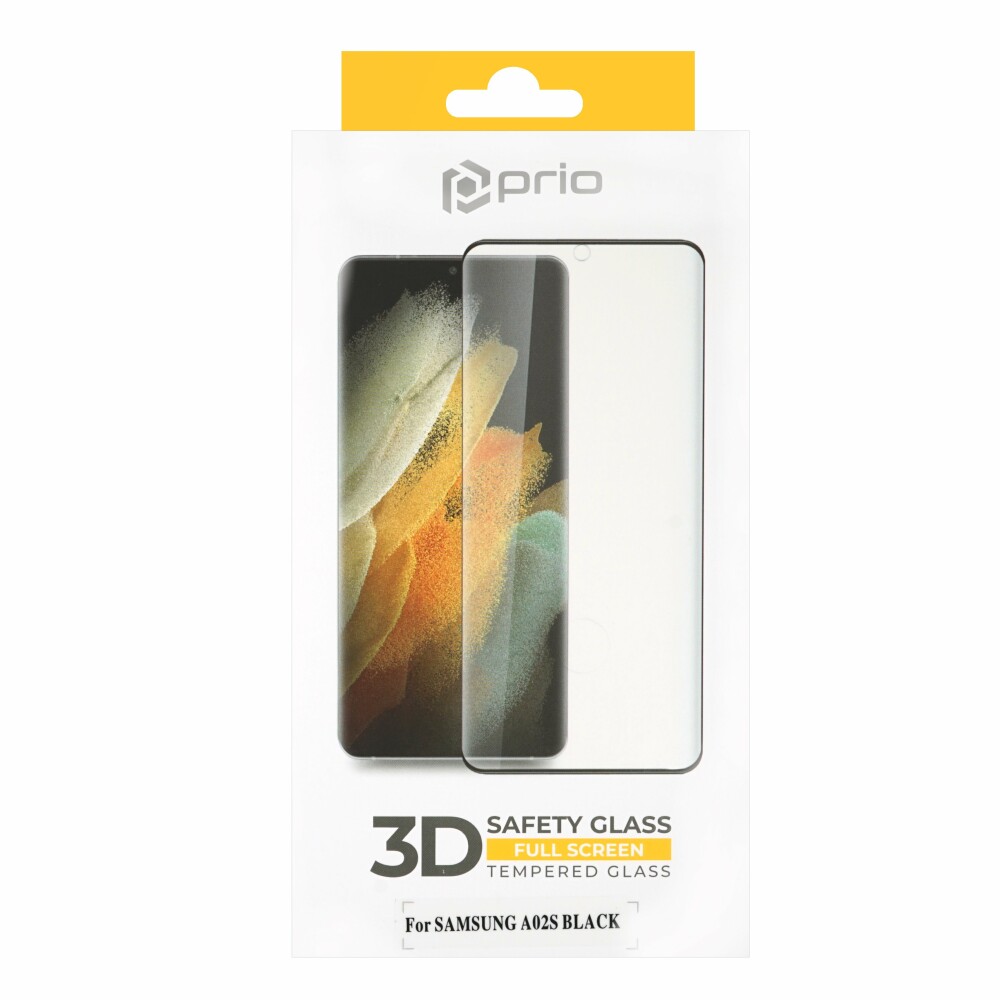 Ochranná fólie z tvrzeného skla prio 3D pro Samsung A02s, černá