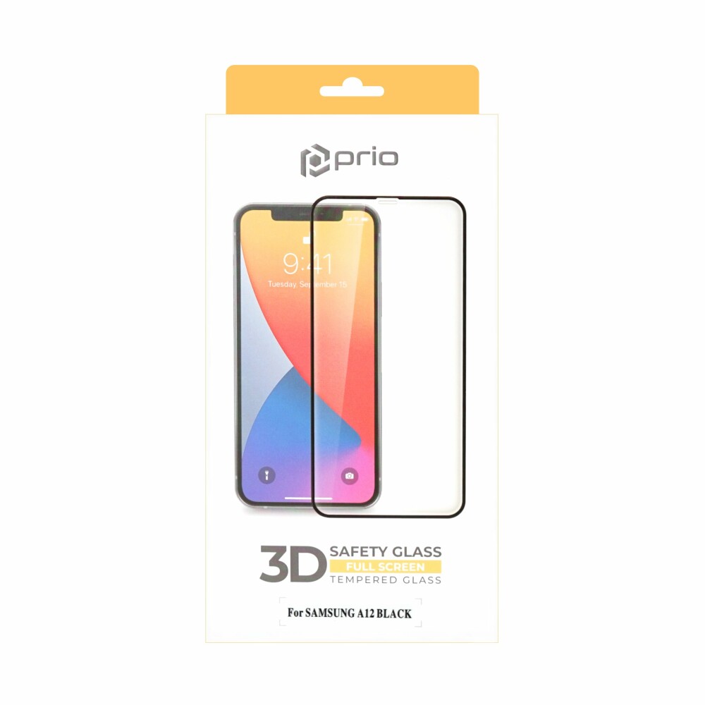 Ochranná fólie z tvrzeného skla prio 3D pro Samsung A12, černá