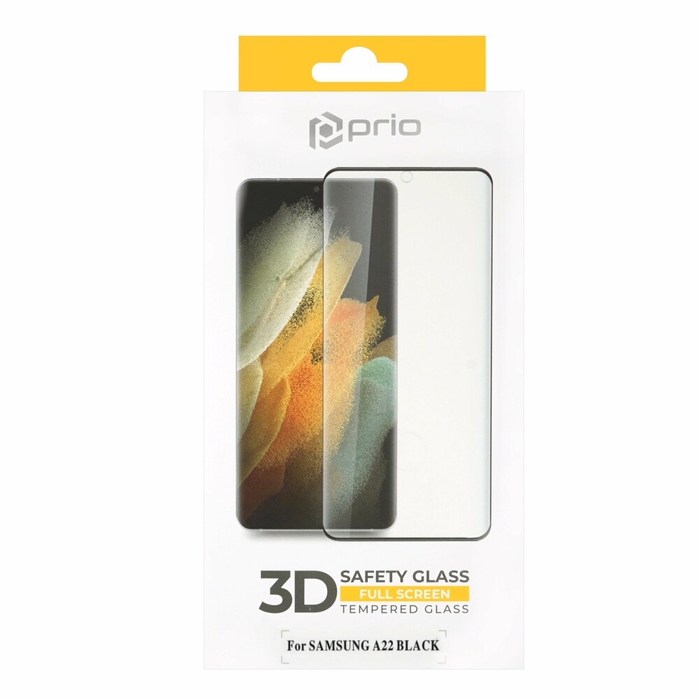 Ochranná fólie z tvrzeného skla prio 3D pro Samsung A22 4G, černá