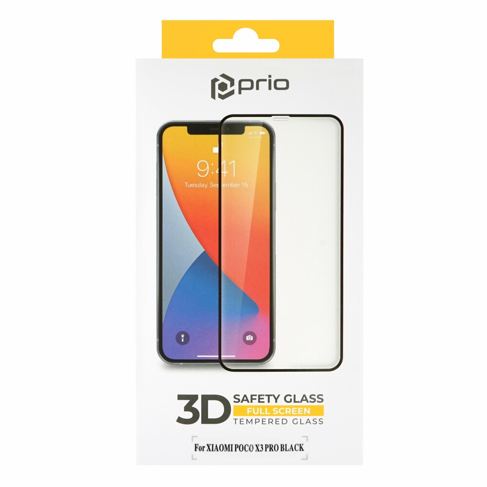 Ochranná fólie z tvrzeného skla prio 3D pro Xiaomi Poco X3 Pro, černá