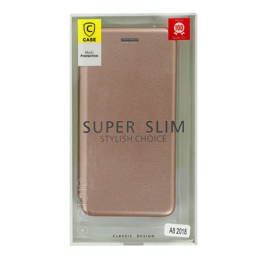 Otočné pouzdro pro Samsung A8 2018 v barvě růžového zlata