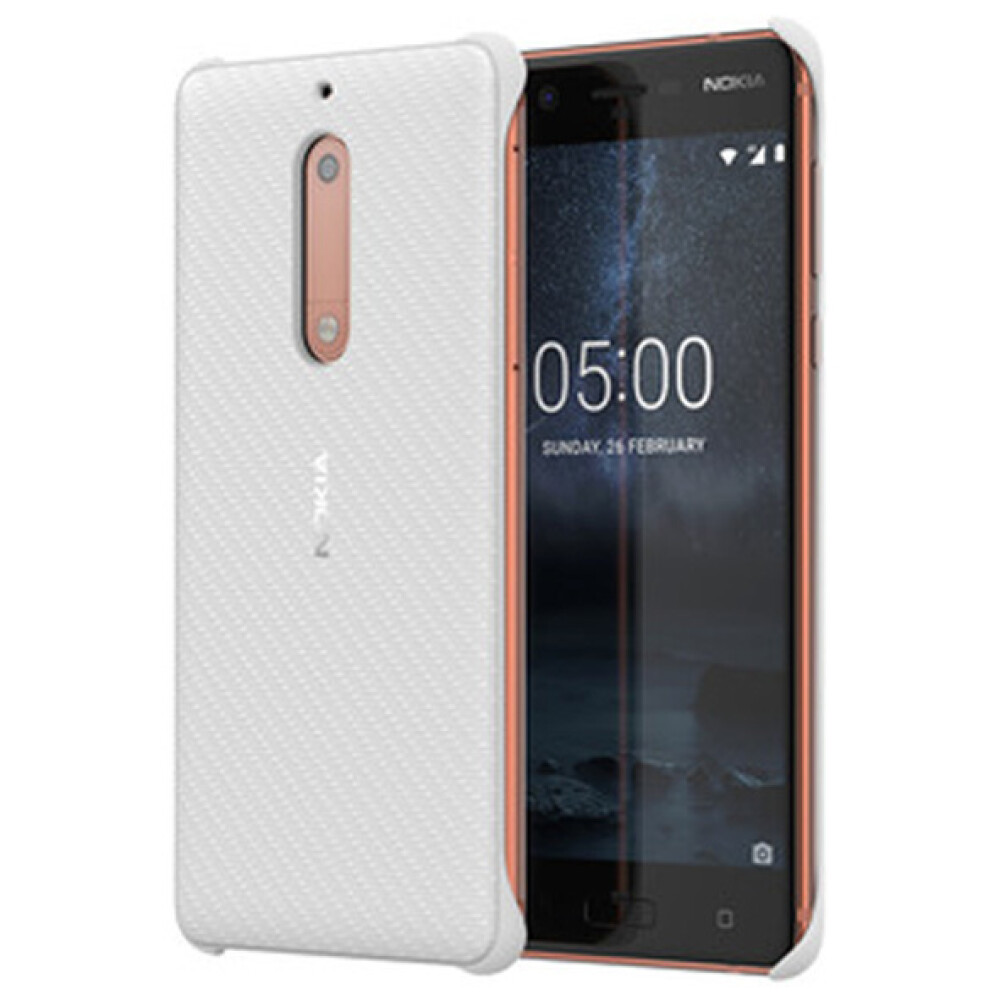 Pouzdro Nokia z uhlíkových vláken CC-803 pro model Nokia 5, perlově bílé
